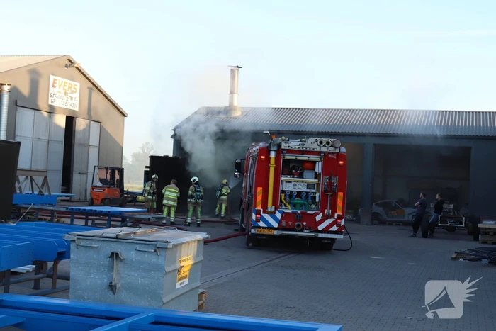 Brand bij straal en spuitbedrijf Evers