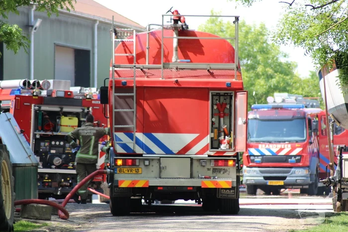 Brand in schuur met aardappelen