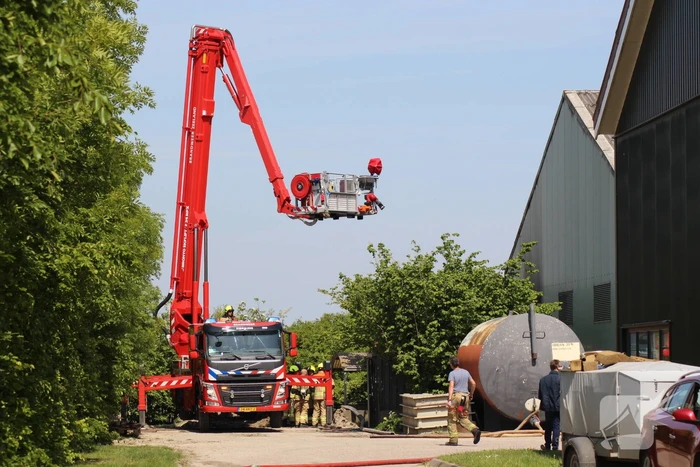 Brand in schuur met aardappelen