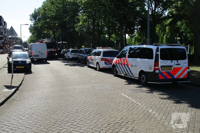 Overstekende rolstoelscooter aangereden door tram