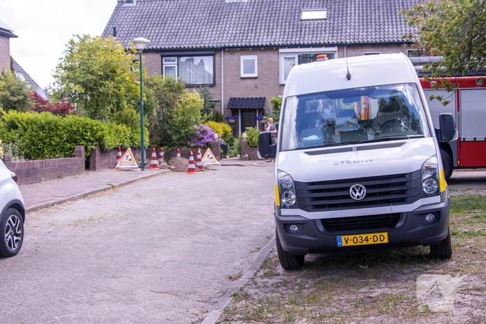 Gasleiding geraakt tijdens werkzaamheden