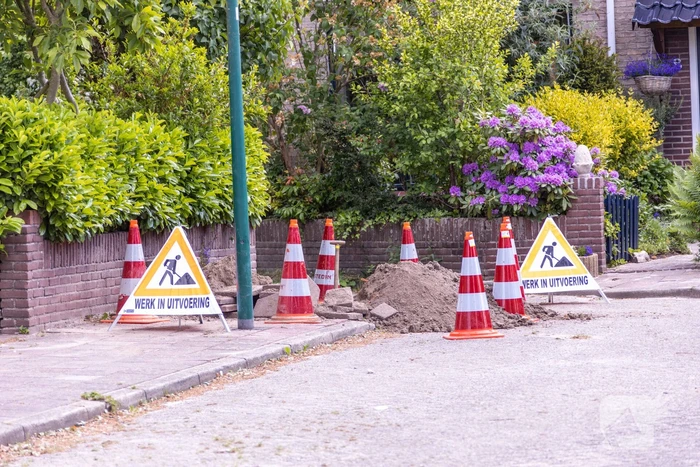 Gasleiding geraakt tijdens werkzaamheden