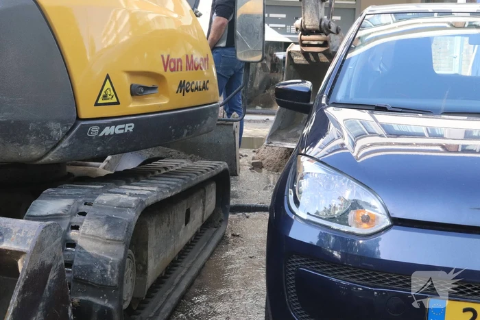 Waterleiding gebroken door graafwerkzaamheden