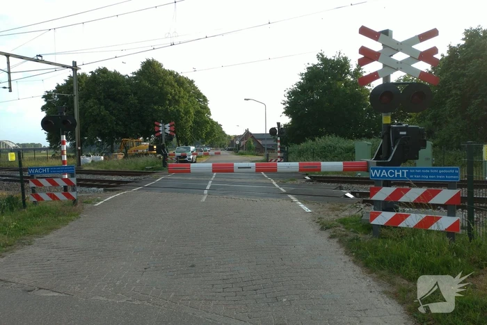 Spoorbomen overweg in storing