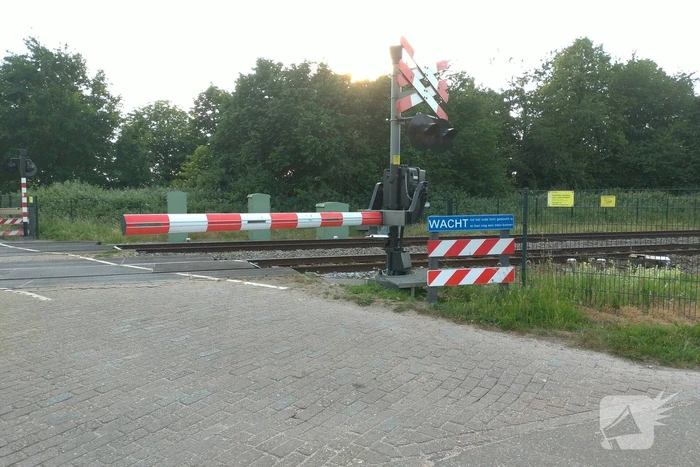 Spoorbomen overweg in storing