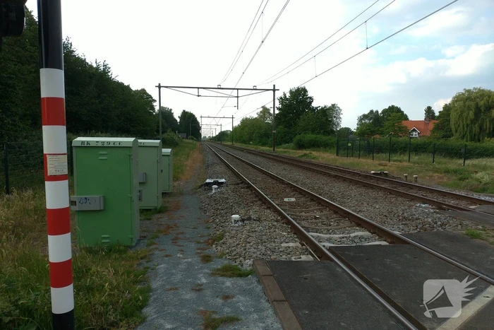 Spoorbomen overweg in storing