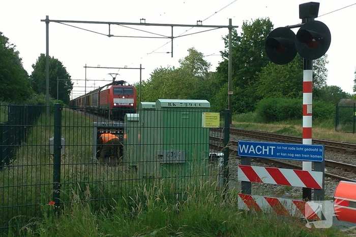Spoorbomen overweg in storing