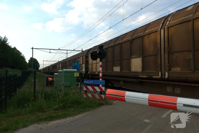 Spoorbomen overweg in storing
