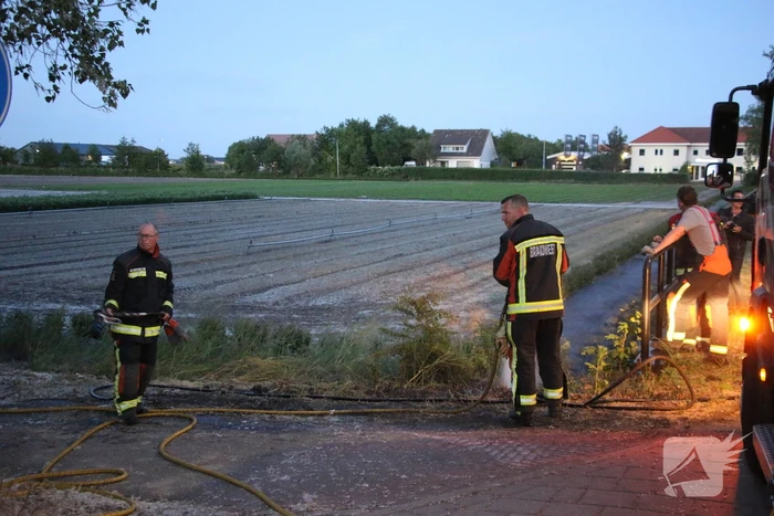 Bermbrand snel onder controle
