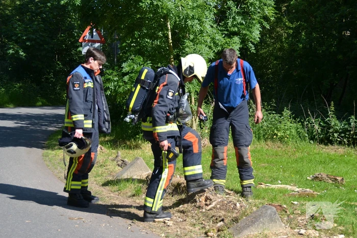 Brandende boomstronk snel geblust door omstanders