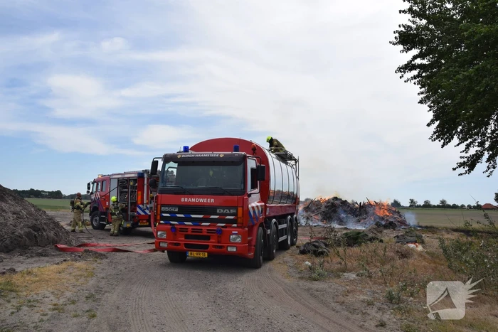 Grote hoop met bomen in brand