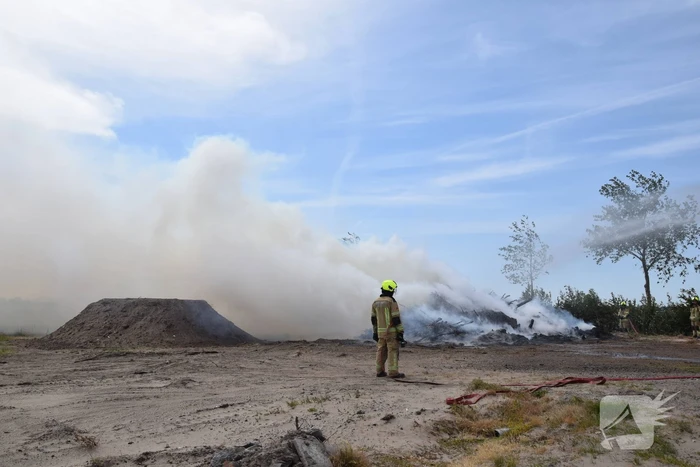 Grote hoop met bomen in brand