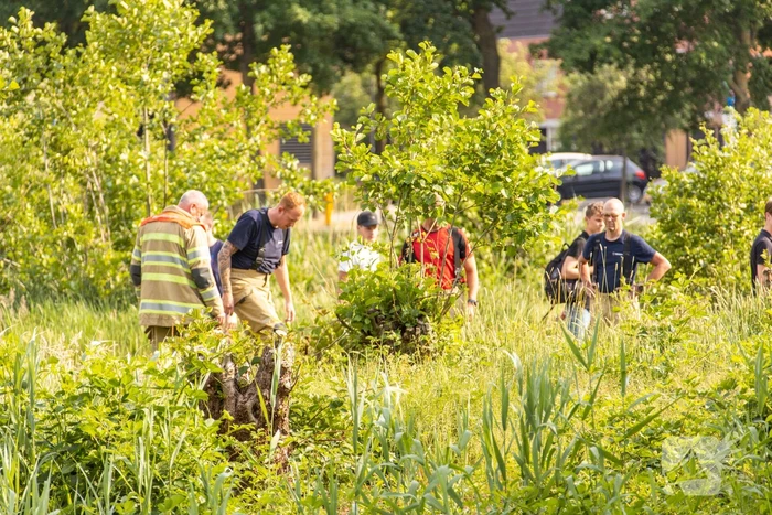 Omstanders doven vuur in park in Nieuwland