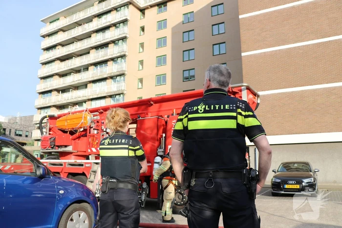 Balkonhek weggesmolten door brand