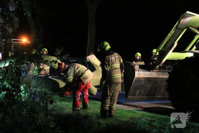 Harde wind blaast flinke boom om