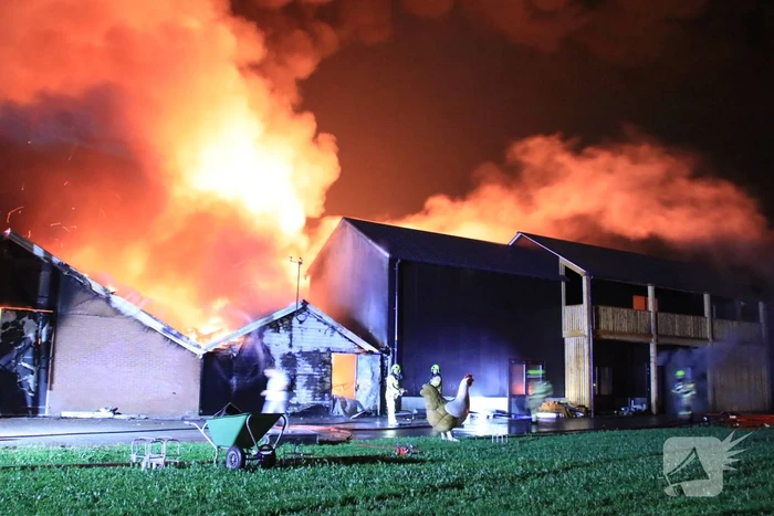 Grote uitslaande brand in meerdere schuren