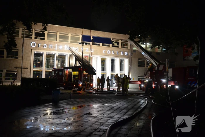Brand in spouwmuur van Oranje Nassau College