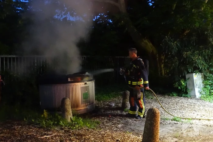 Container in brand gestoken