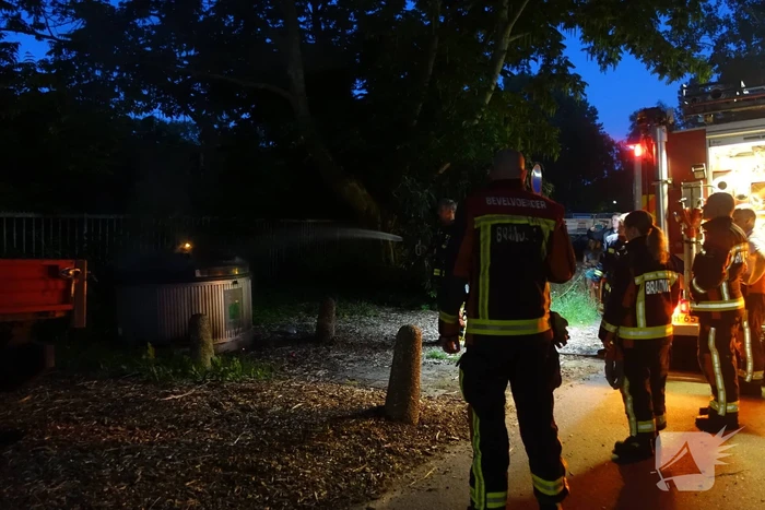 Container in brand gestoken