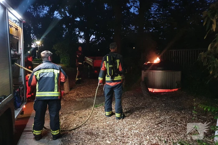 Container in brand gestoken