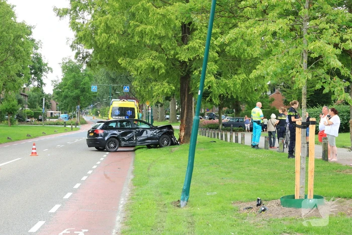 Auto vliegt uit de bocht en klapt tegen boom
