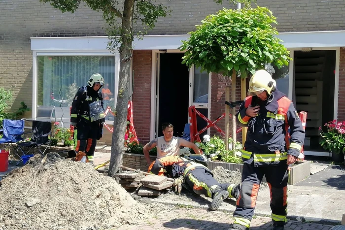 Gasleiding geraakt bij werkzaamheden