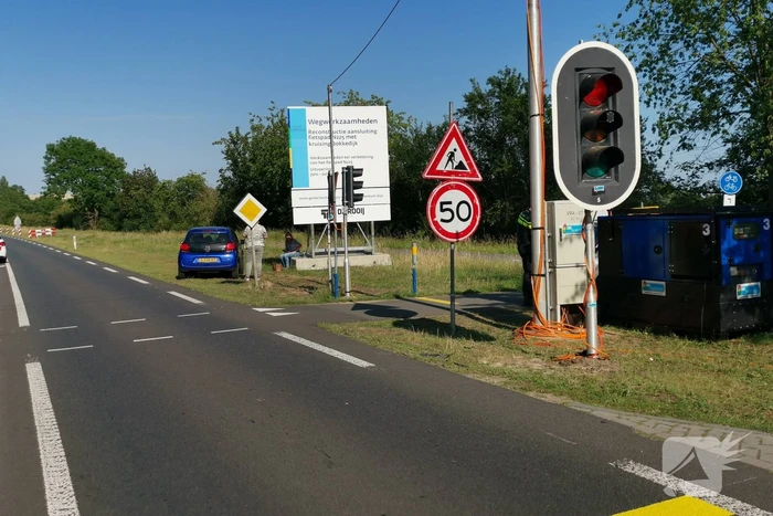 Kop-staart aanrijding bij tijdelijke verkeerlichten