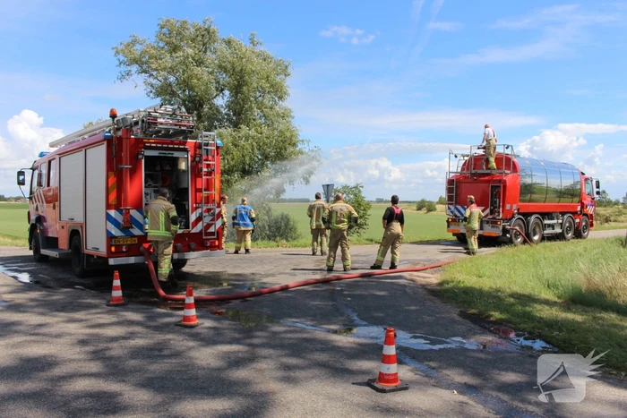 Flink stuk berm in brand