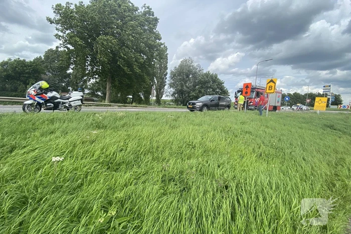 Brand in auto na aanrijding