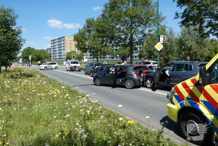 Veel schade bij kettingbotsing