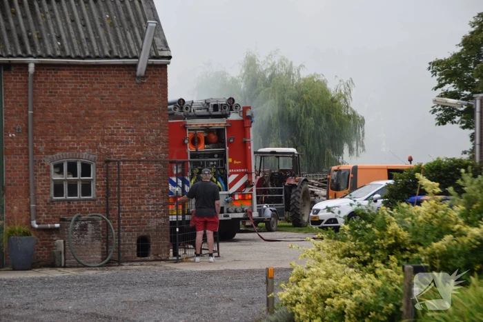 Veel rookontwikkeling bij hooibrand