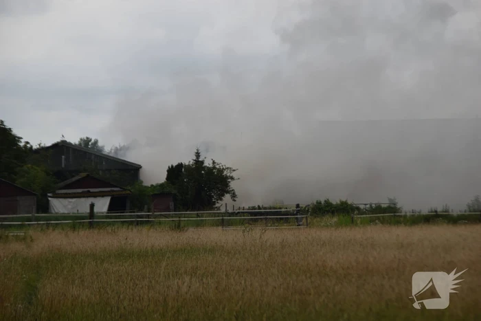 Veel rookontwikkeling bij hooibrand