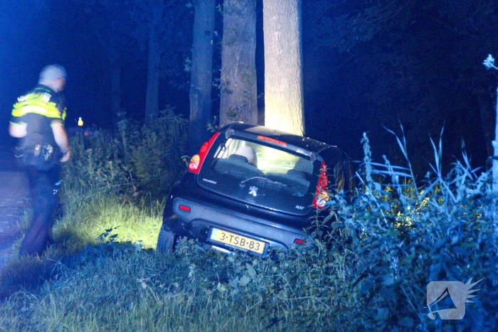 Auto zwaarbeschadigd na botsing tegen boom