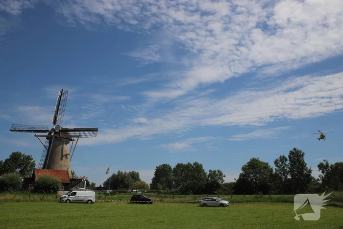 Traumahelikopter landt voor incident op fietspad