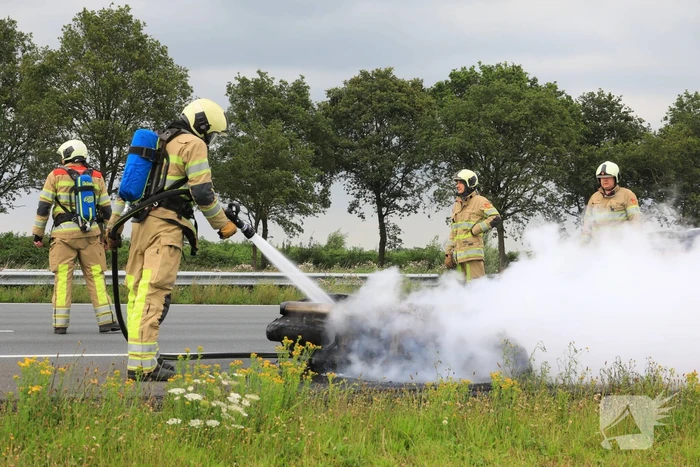 Motor brandt uit op snelweg