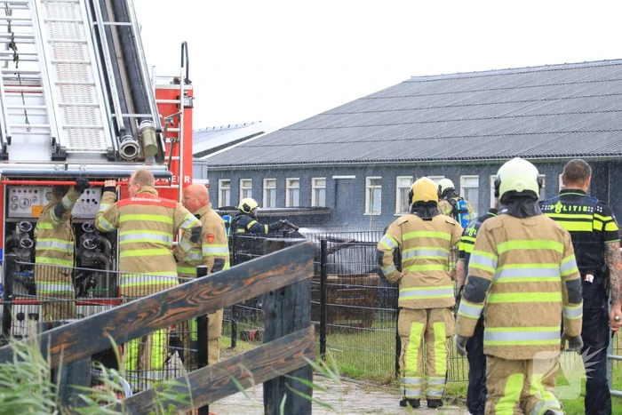 Schuur dierenverblijf gaat in vlammen op