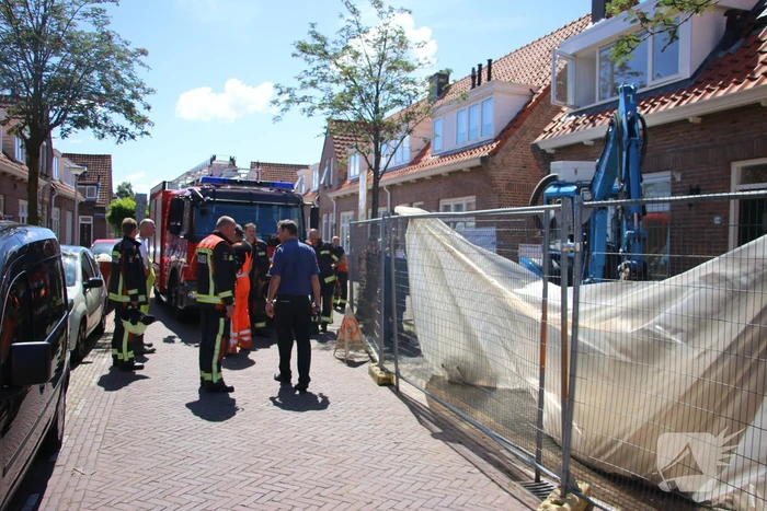 Gasleiding geraakt tijdens werkzaamheden