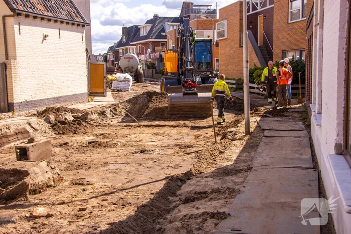 Gasleiding geraakt in opengebroken straat