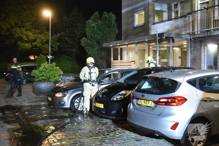 Auto verwoest door brand
