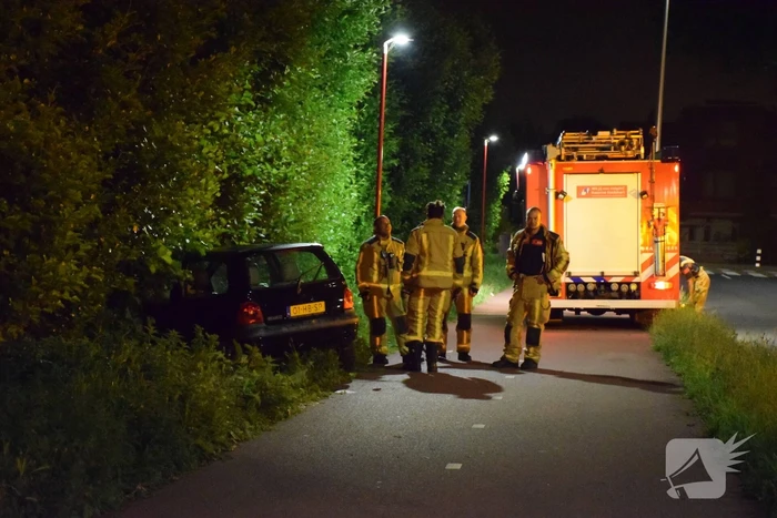 Auto raakt van de weg en belandt in struiken