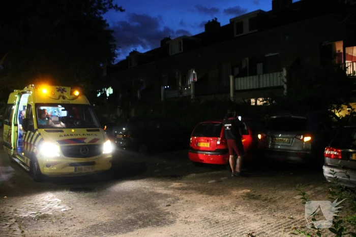 Auto botst op twee geparkeerde auto's en belandt in achtertuin
