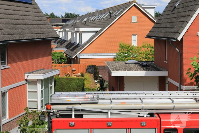 Onkruidbrander zet coniferenhaag in de brand