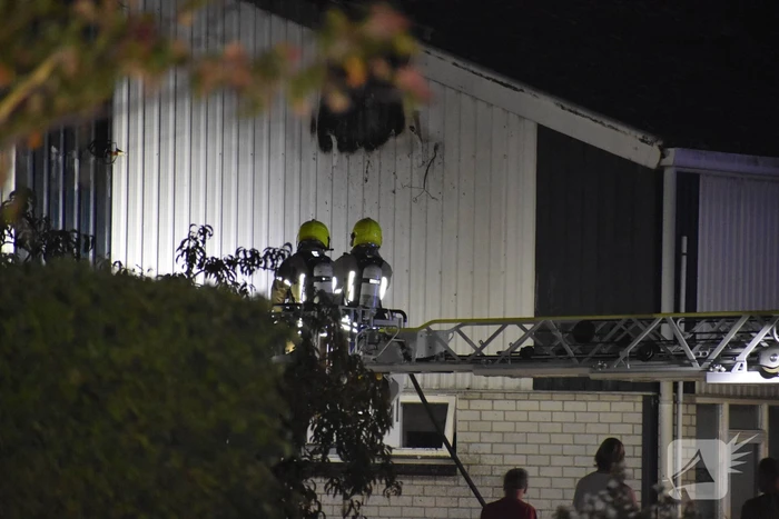 Buitenverlichting aan gevel in brand gevlogen