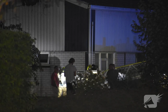 Buitenverlichting aan gevel in brand gevlogen
