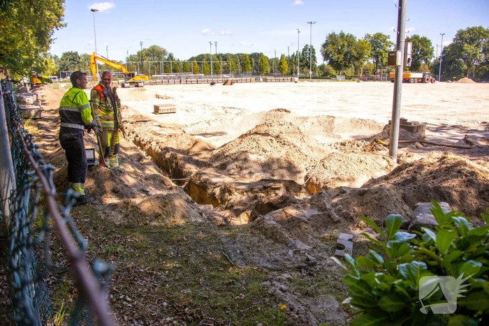 Gasleiding geraakt bij graafwerkzaamheden AFC Quick