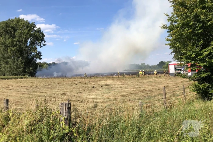 Meerdere weilanden in brand