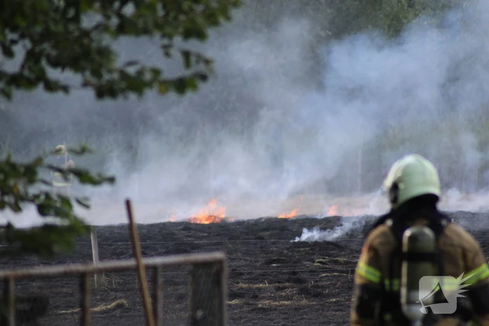 Meerdere weilanden in brand