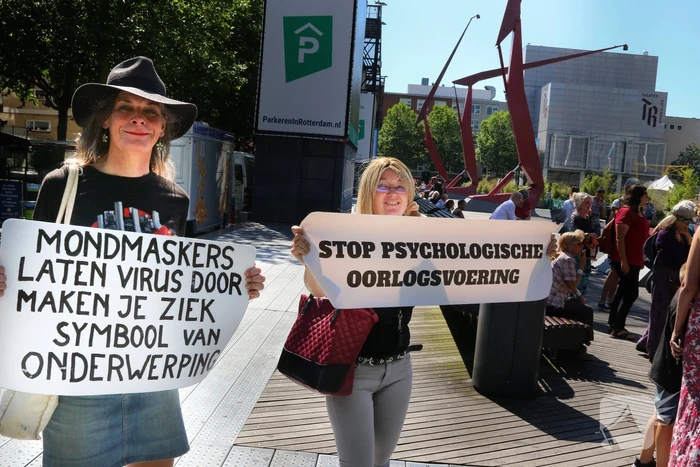 Demonstratie tegen mondkapjesplicht