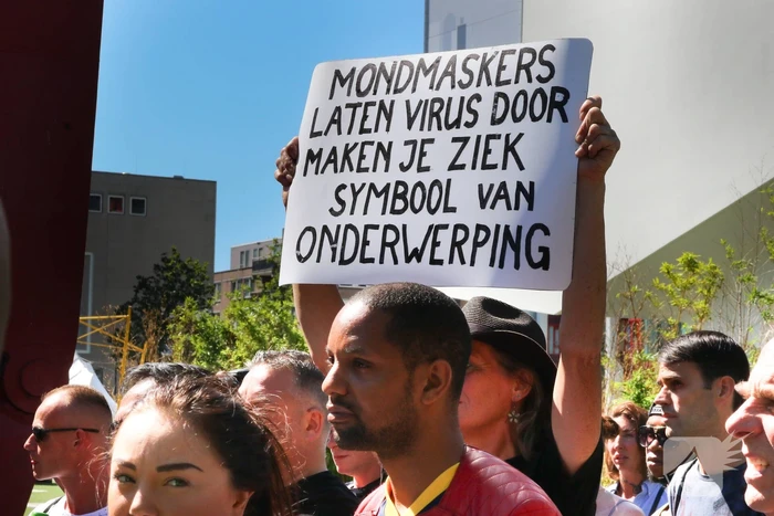 Demonstratie tegen mondkapjesplicht