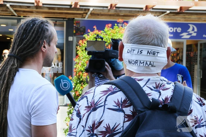 Demonstratie tegen mondkapjesplicht